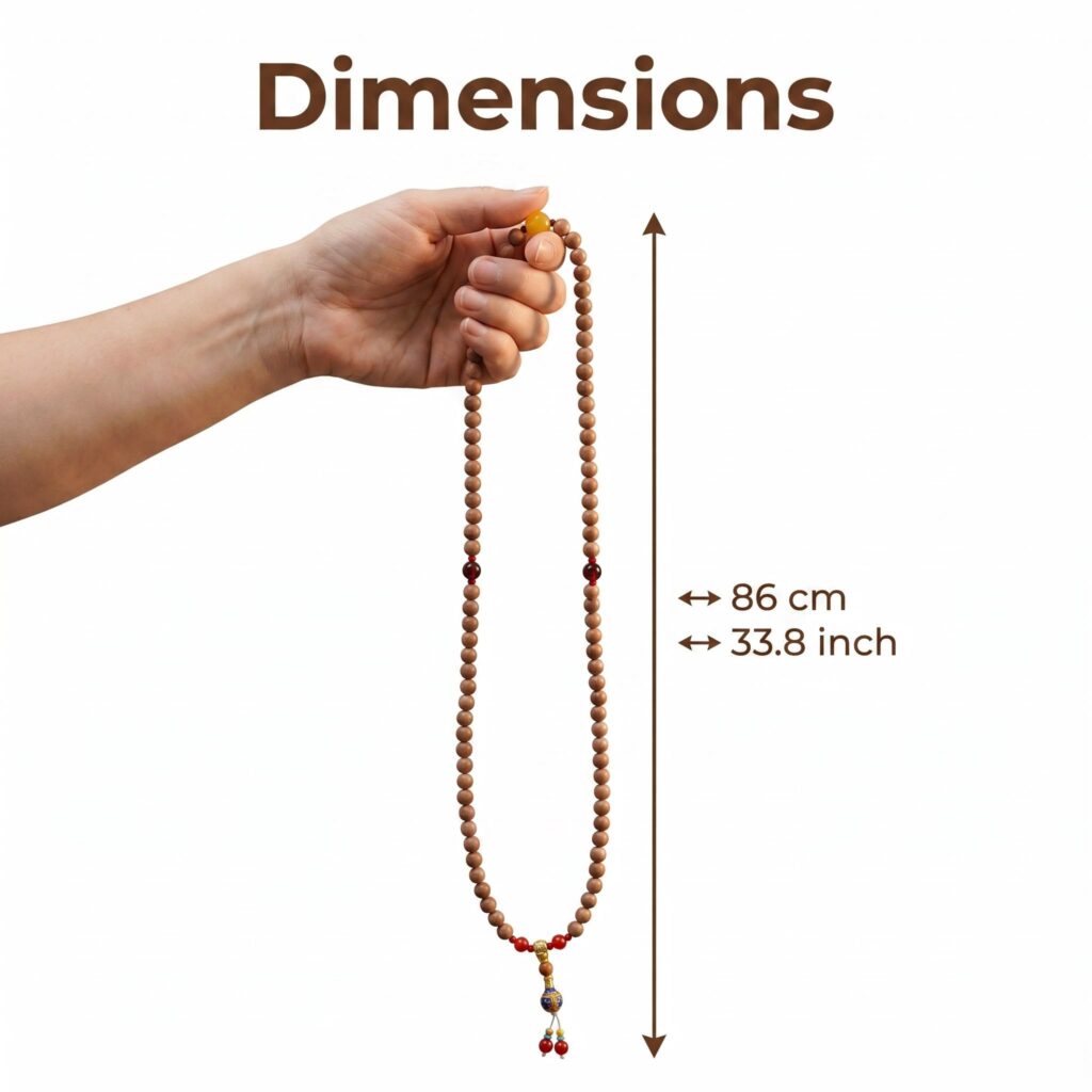 White Dragon Deep Abyss Herbal Mala 108 Beads, Traditional Chinese Medicine Prayer Beads for Meditation, Chanting, Calming Mind & Clearing Negative Energy &mdash; View 6