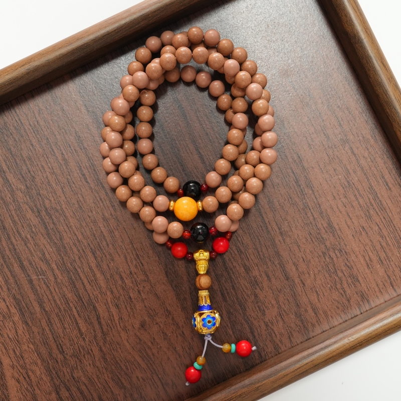 White Dragon Deep Abyss Herbal Mala 108 Beads, Traditional Chinese Medicine Prayer Beads for Meditation, Chanting, Calming Mind & Clearing Negative Energy &mdash; View 7