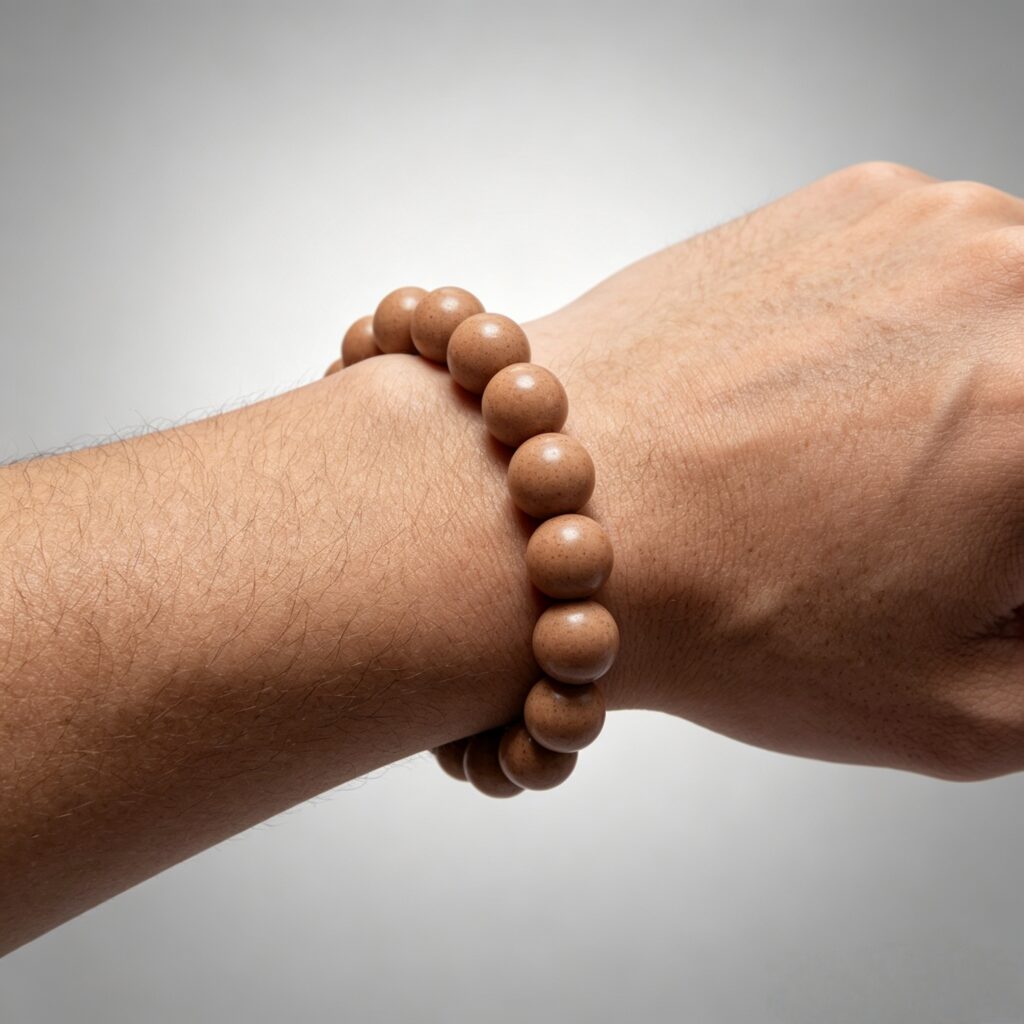 15mm White Dragon Herbal Incense Bead Bracelet, Handcrafted Ancient Aura Cleansing Jewelry, Natural Herb Calming Bracelet for Blockage Relief & Mood Stability &mdash; View 3