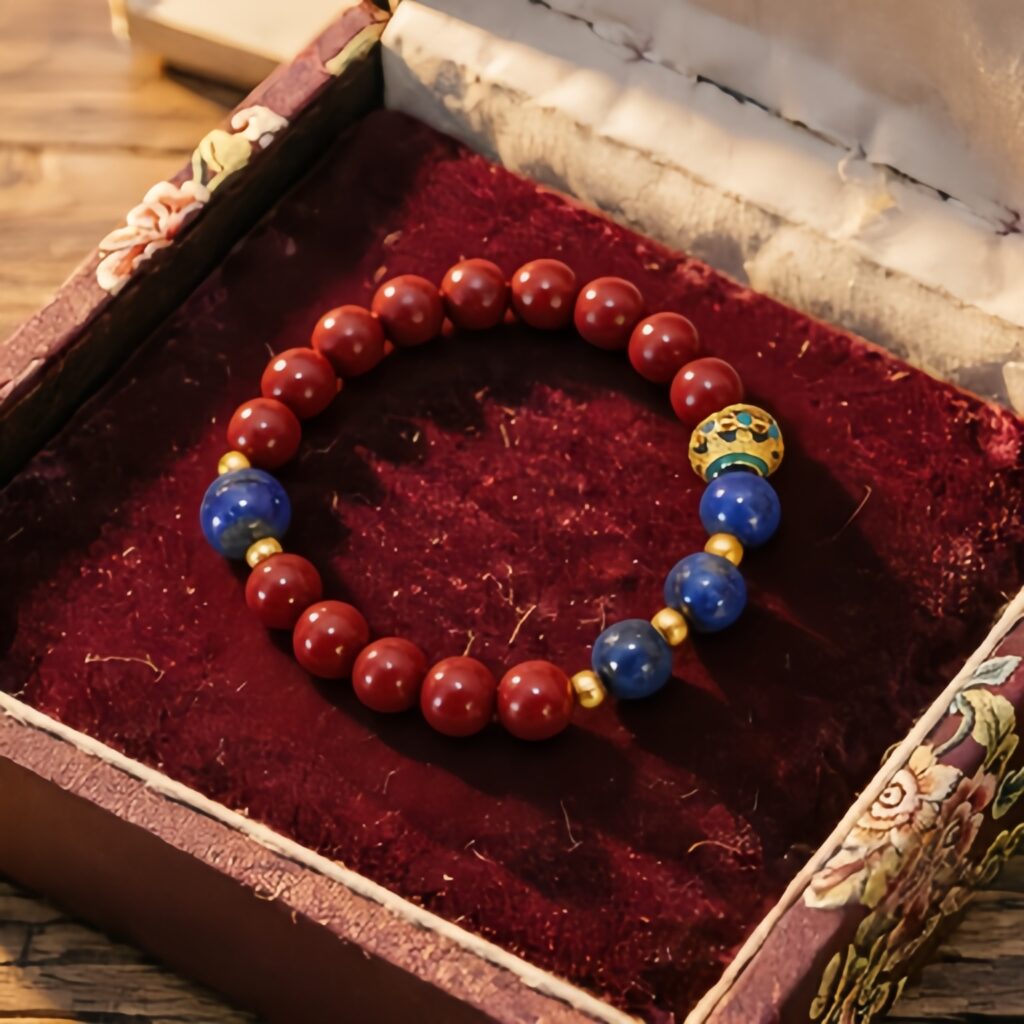 Fairy Blossom Soul Handgefertigtes R&auml;ucherst&auml;bchen-Armband, Premium-Schmuck aus blauem Kristall und blauen Metallperlen, Aromatherapie-Armband aus nat&uuml;rlicher Rose und Saflor, stimmungsentspannendes und inneres Temperament pflegendes Wellness-Ornament &ndash; ​​Ansicht 1