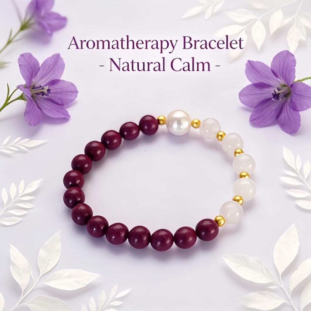 Youth Bloom Clarity Aroma Bracelet | Clear Crystal & Pearl Floral Mental Focus Wellness Jewelry — View 1