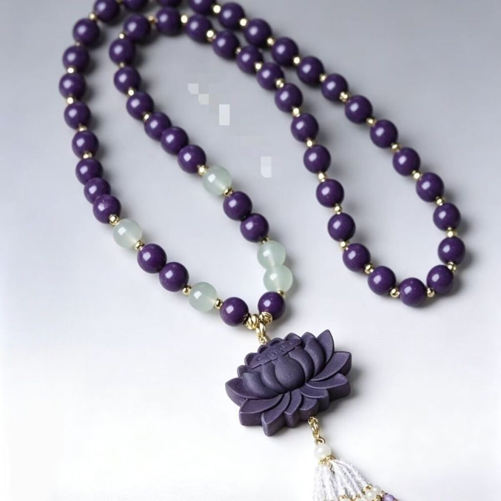 Traditional Herbal Aromatherapy Necklace | Handmade Lotus Incense Bead Pendant &mdash; View 2
