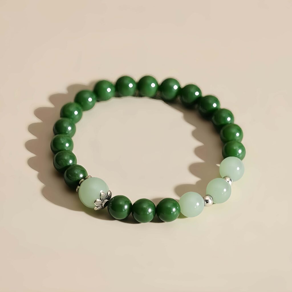 Green Crystal Sleep Support Incense Bracelet | Natural Bug Repellent Jewelry — View 3