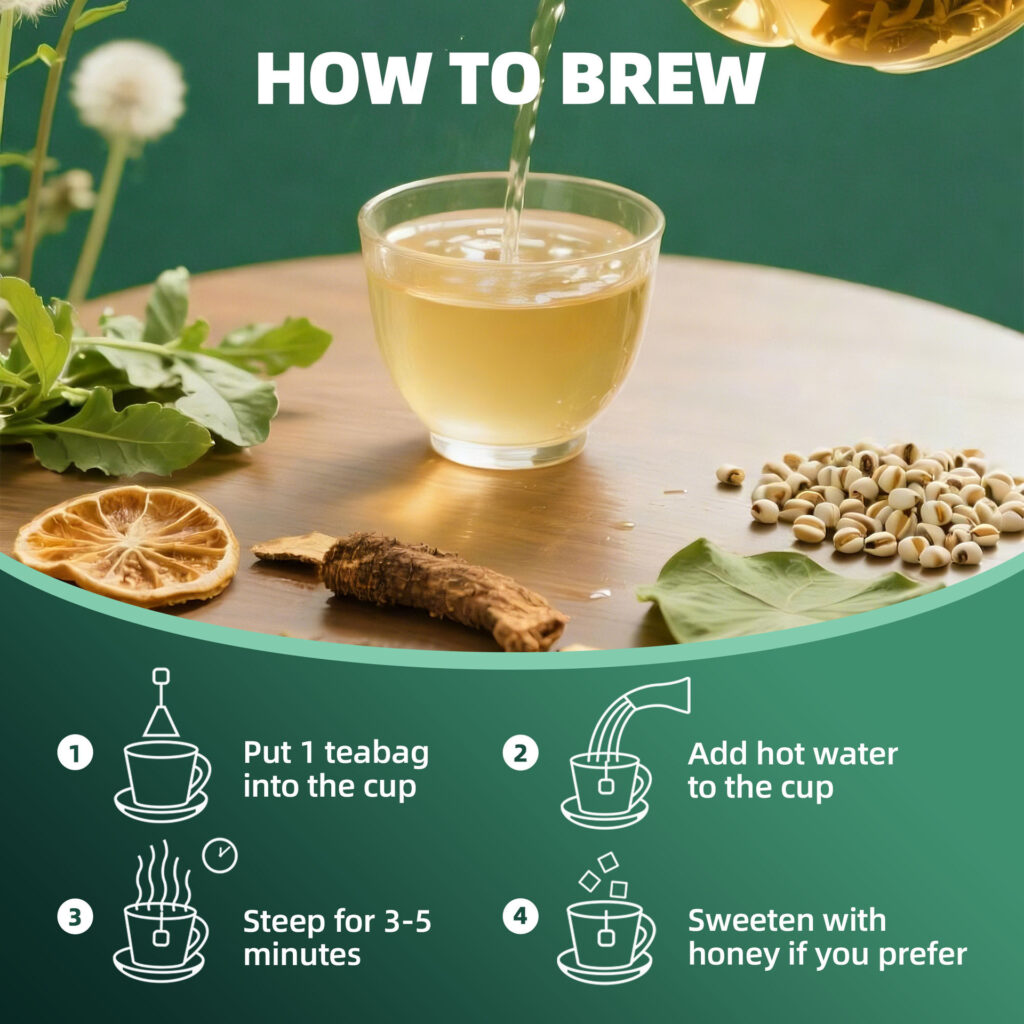 Natural Lymphatic Drainage Tea | Dandelion Root Detox Herbal Tea Bags — View 6