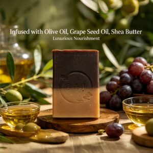 Traditional Chinese Herbal Face Soap, Yurongsan Botanical Cold Process Soap with Natural Plant Oils, Anti-Dryness Smoothing Cleansing Bar