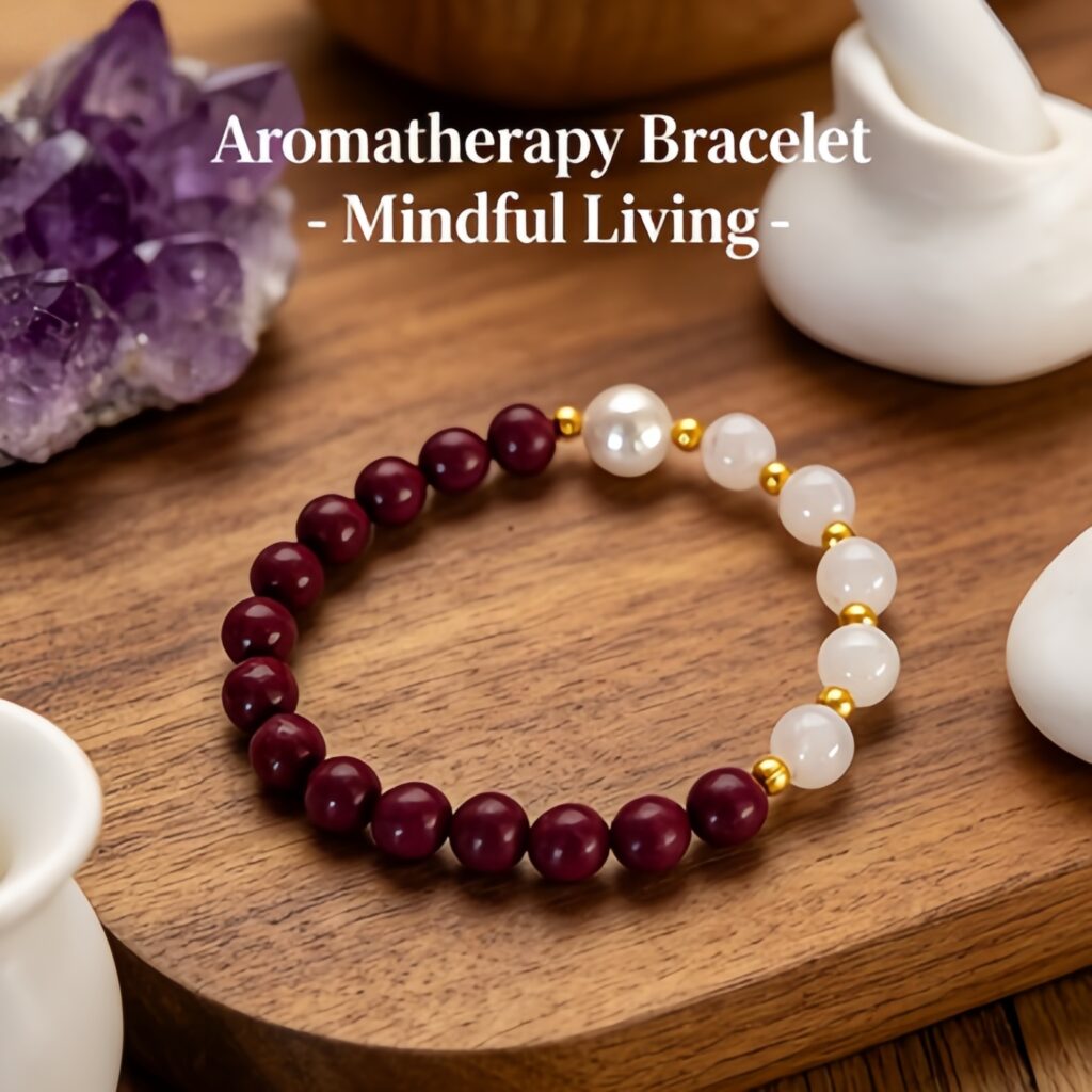 Youth Bloom Clarity Aroma Bracelet | Clear Crystal & Pearl Floral Mental Focus Wellness Jewelry — View 5