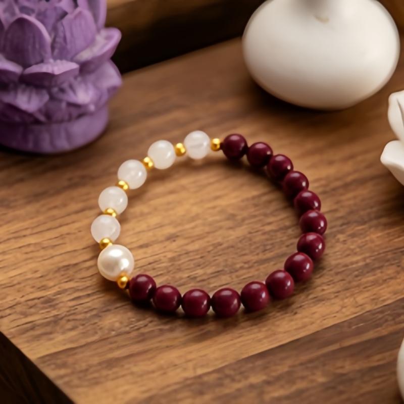 Youth Bloom Clarity Aroma Bracelet | Clear Crystal & Pearl Floral Mental Focus Wellness Jewelry — View 7