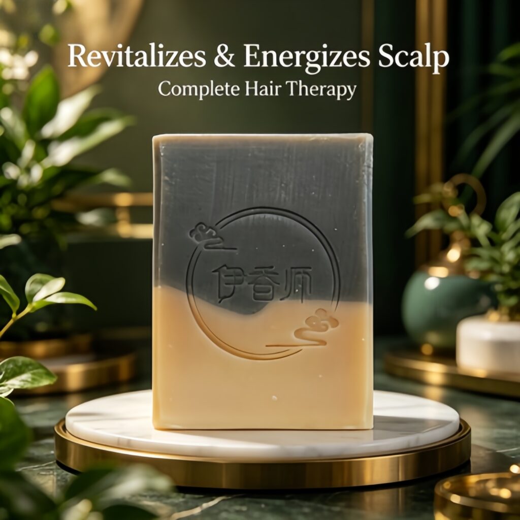 Natural Herbal Solid Shampoo Bar, Anti Hair Fall Hair Soap Infused with He Shou Wu & Biota Leaves, Hydrating Hair Care Bar for Healthy Darker Hair &mdash; View 4