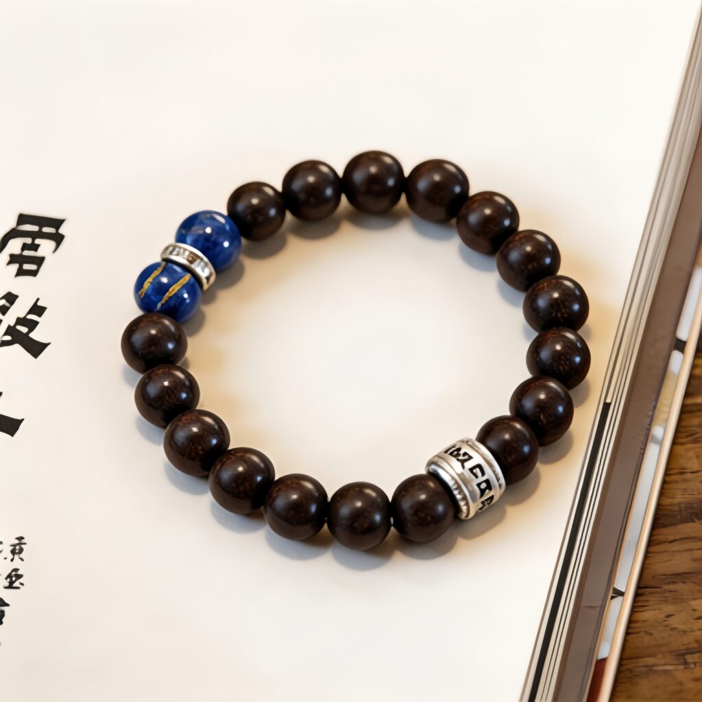 Pulsera de hierbas Ink Essence Vitality | Joyas de bienestar para aliviar la fatiga y la energ&iacute;a con n&uacute;cleo de esfera met&aacute;lica y cuentas esmaltadas de cinco colores - Vista 1 