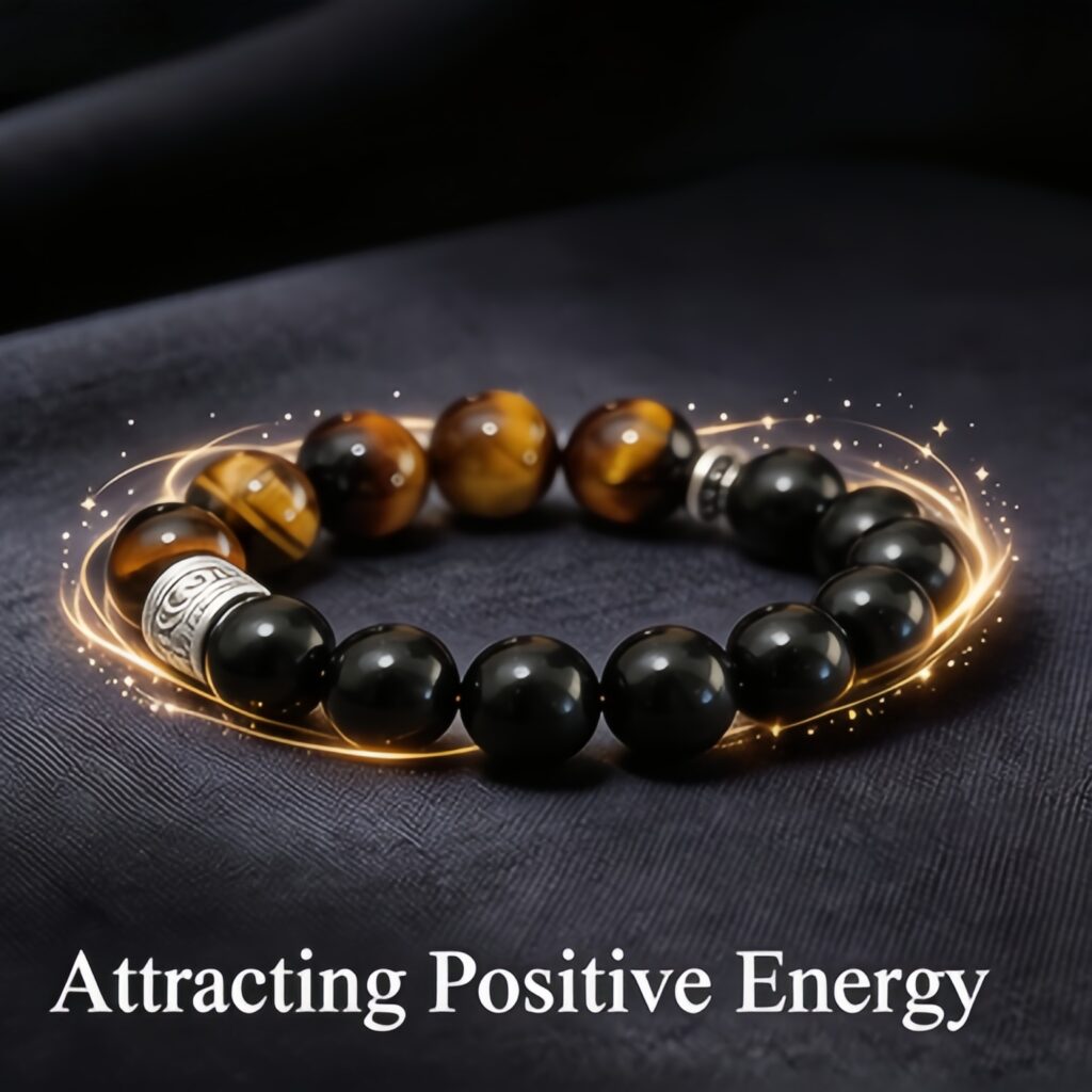 12mm Premium Ambergris Blend Aroma Bracelet | Brown Vein Crystal & Metal Clasp Vitality Mood Wellness Jewelry — View 1