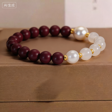 Youth Bloom Clarity Aroma Bracelet | Clear Crystal & Pearl Floral Mental Focus Wellness Jewelry — View 3