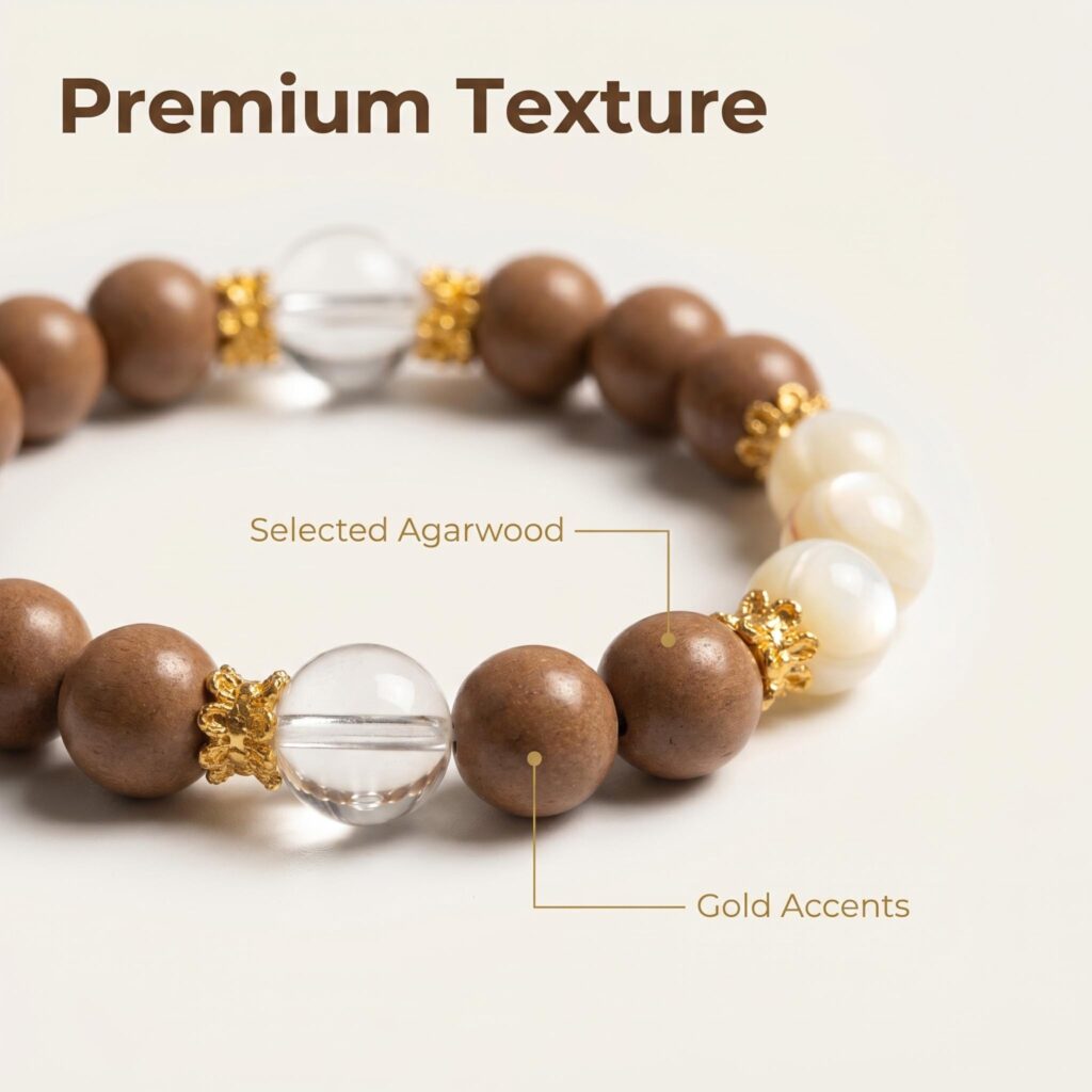 Handmade Agarwood Herb Mala Bracelet 18 Pure Natural No Additive Herb Beads Clarity Purify Negative Energy Calm Mind &mdash; View 6