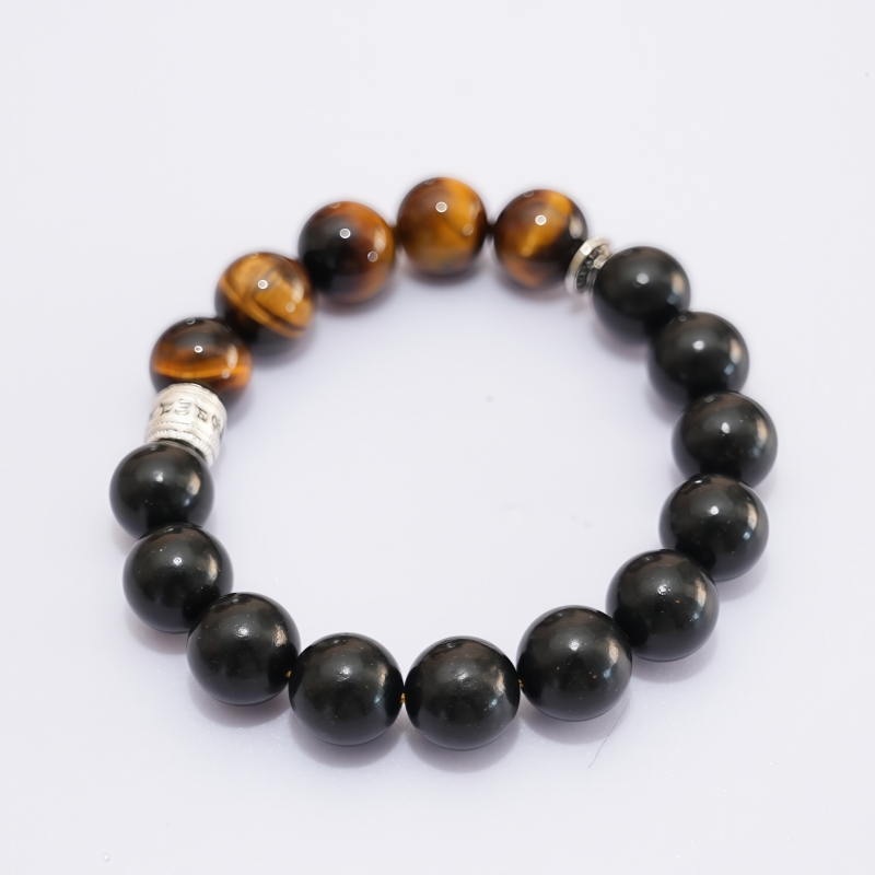12mm Premium Ambergris Blend Aroma Bracelet | Brown Vein Crystal & Metal Clasp Vitality Mood Wellness Jewelry — View 7