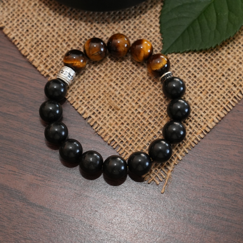 12mm Premium Ambergris Blend Aroma Bracelet | Brown Vein Crystal & Metal Clasp Vitality Mood Wellness Jewelry &mdash; View 8