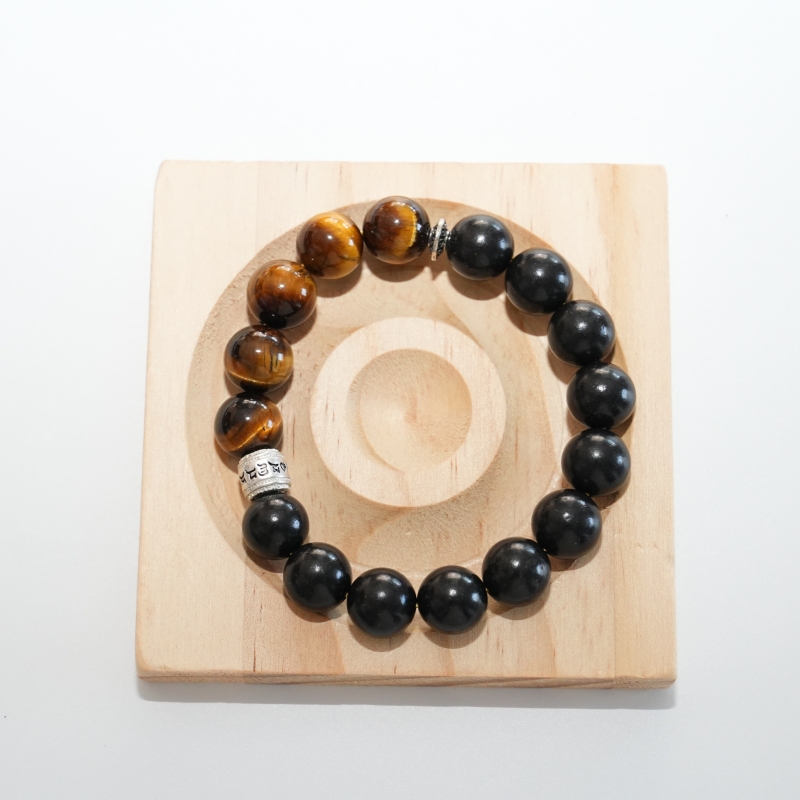 12mm Premium Ambergris Blend Aroma Bracelet | Brown Vein Crystal & Metal Clasp Vitality Mood Wellness Jewelry &mdash; View 9
