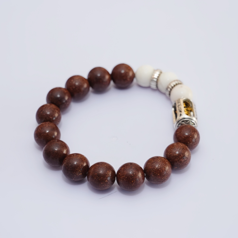 Wisdom Incense Bead Bracelet, Elegant Milky White Bead & Sacred Rune Metal Clasp Design, Natural Ambergris & Musk Blend Jewelry for Mental Stability, Emotional Smooth & Mood Relaxation &mdash; View 8