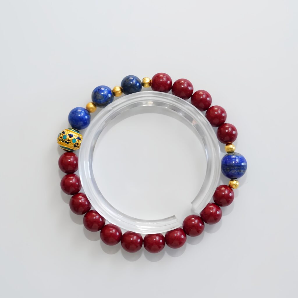 Fairy Blossom Soul Handgefertigtes R&auml;ucherst&auml;bchen-Armband, Premium-Schmuck aus blauem Kristall und blauen Metallperlen, Aromatherapie-Armband aus nat&uuml;rlicher Rose und Saflor, stimmungsentspannendes und das innere Temperament f&ouml;rderndes Wellness-Ornament &ndash; ​​Ansicht 7