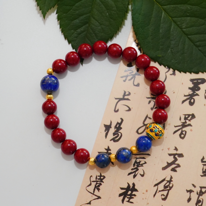 Fairy Blossom Soul Handgefertigtes R&auml;ucherst&auml;bchen-Armband, Premium-Schmuck aus blauem Kristall und blauen Metallperlen, Aromatherapie-Armband aus nat&uuml;rlicher Rose und Saflor, stimmungsentspannendes und das innere Temperament f&ouml;rderndes Wellness-Ornament &ndash; ​​Ansicht 10