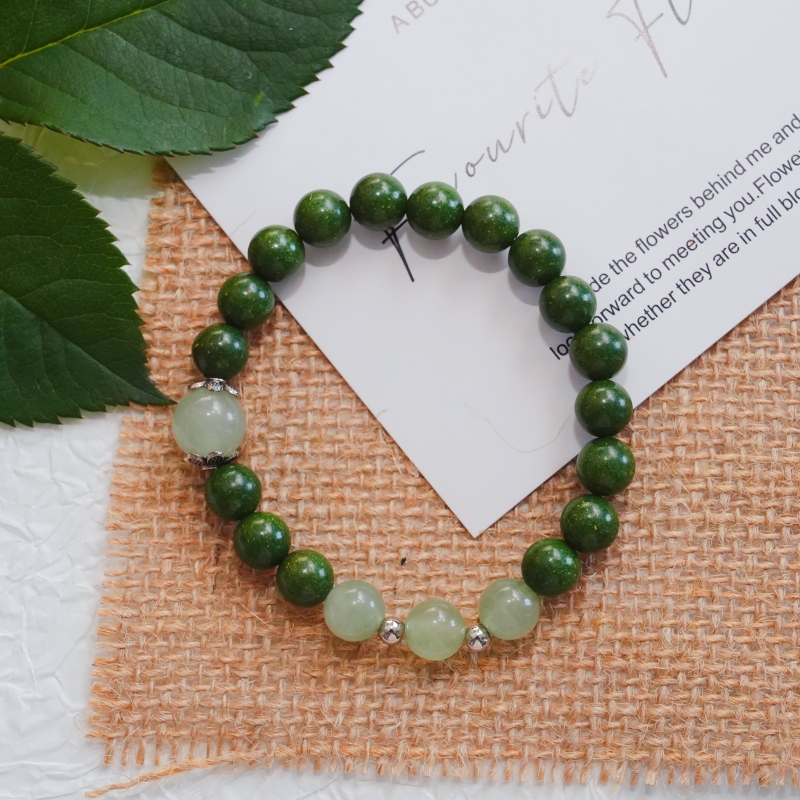 Green Crystal Sleep Support Incense Bracelet | Natural Bug Repellent Jewelry — View 10
