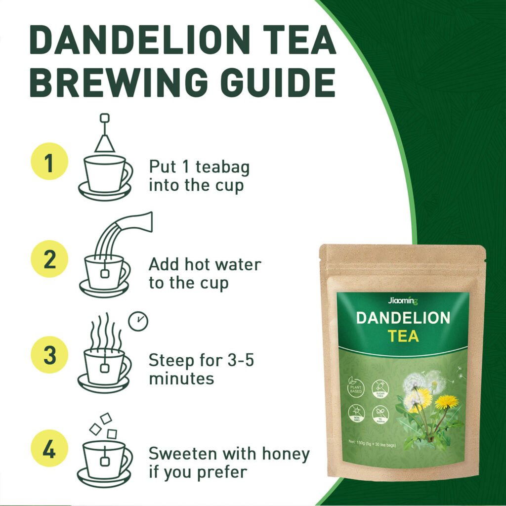 Organic Dandelion Leaf & Root Tea Bags, Caffeine-Free Herbal Detox Tea, Natural Digestive & Immune Support Tea for Men & Women Daily Wellness — View 2