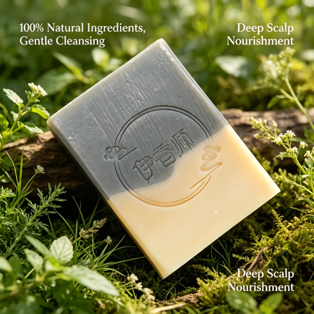 Natural Herbal Solid Shampoo Bar, Anti Hair Fall Hair Soap Infused with He Shou Wu & Biota Leaves, Hydrating Hair Care Bar for Healthy Darker Hair &mdash; View 1