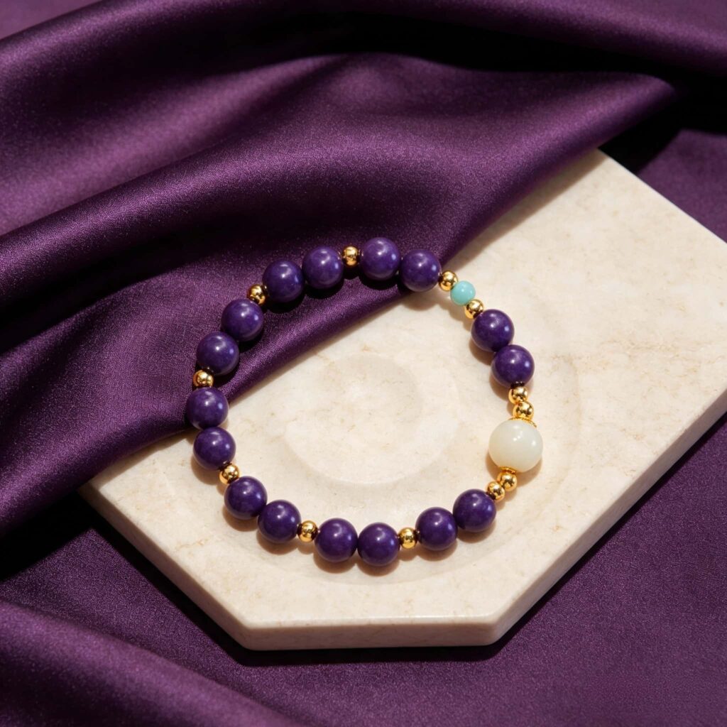 Taihe Purple Cloud Aromatherapy Bracelet | Purple Oriental Spiritual Scent Bead Jewelry &mdash; View 7