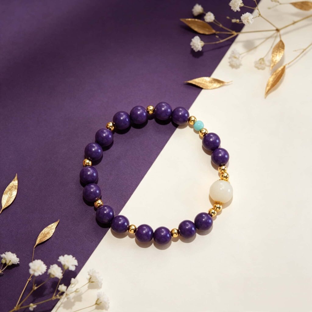 Taihe Purple Cloud Aromatherapy Bracelet | Purple Oriental Spiritual Scent Bead Jewelry &mdash; View 2