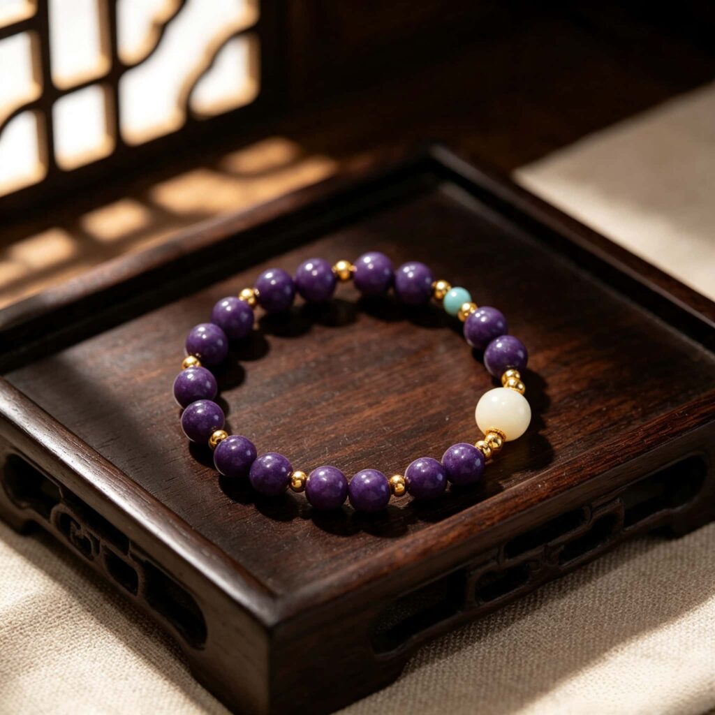 Taihe Purple Cloud Aromatherapy Bracelet | Purple Oriental Spiritual Scent Bead Jewelry &mdash; View 5