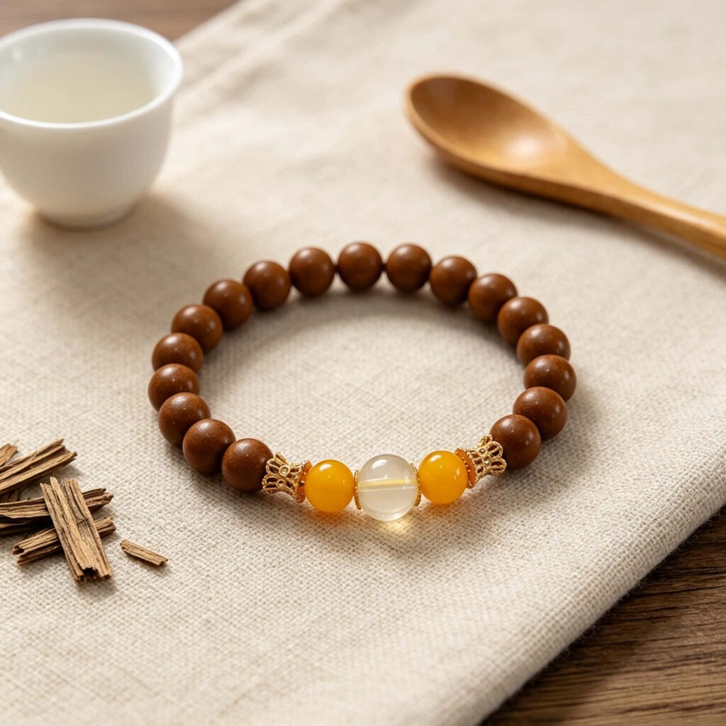 Xuezhi Ninglu Herbal Incense Bracelet, Gardenia Fresh Scent Spiritual Jewelry &mdash; View 6