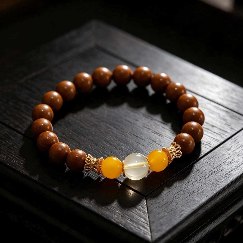 Xuezhi Ninglu Herbal Incense Bracelet, Gardenia Fresh Scent Spiritual Jewelry &mdash; View 5