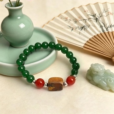 Bracciale calmante alle erbe per aromaterapia | Perle profumate naturali per un sonno rilassato - Visualizza 3 