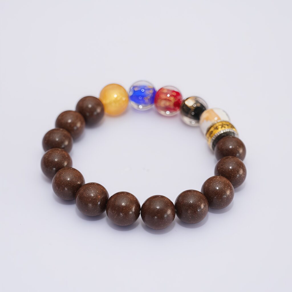 Oriental Herbal Aromatherapy Beaded Bracelet | Vitality Calming Talisman Bracelet with 5‑Color Symbol Beads &mdash; View 4