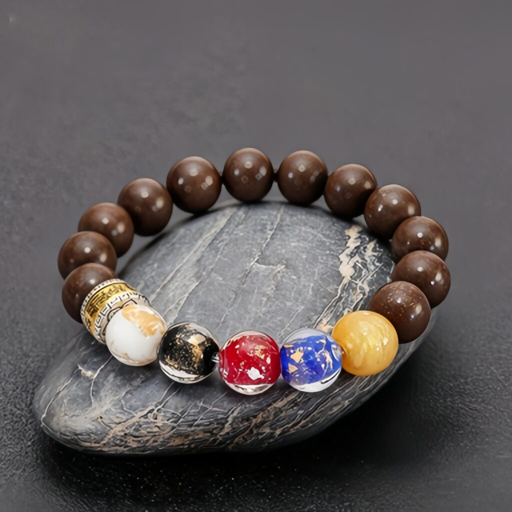 Oriental Herbal Aromatherapy Beaded Bracelet | Vitality Calming Talisman Bracelet with 5‑Color Symbol Beads — View 1