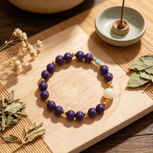 Taihe Purple Cloud Aromatherapy Bracelet | Purple Oriental Spiritual Scent Bead Jewelry