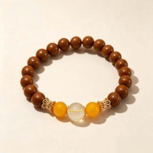 Xuezhi Ninglu Herbal Incense Bracelet, Gardenia Fresh Scent Spiritual Jewelry